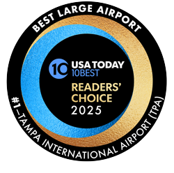 Best Large Airport - Number 1 Tampa International Airport - Reader's Choice Awards USA Today 10 Best 2025