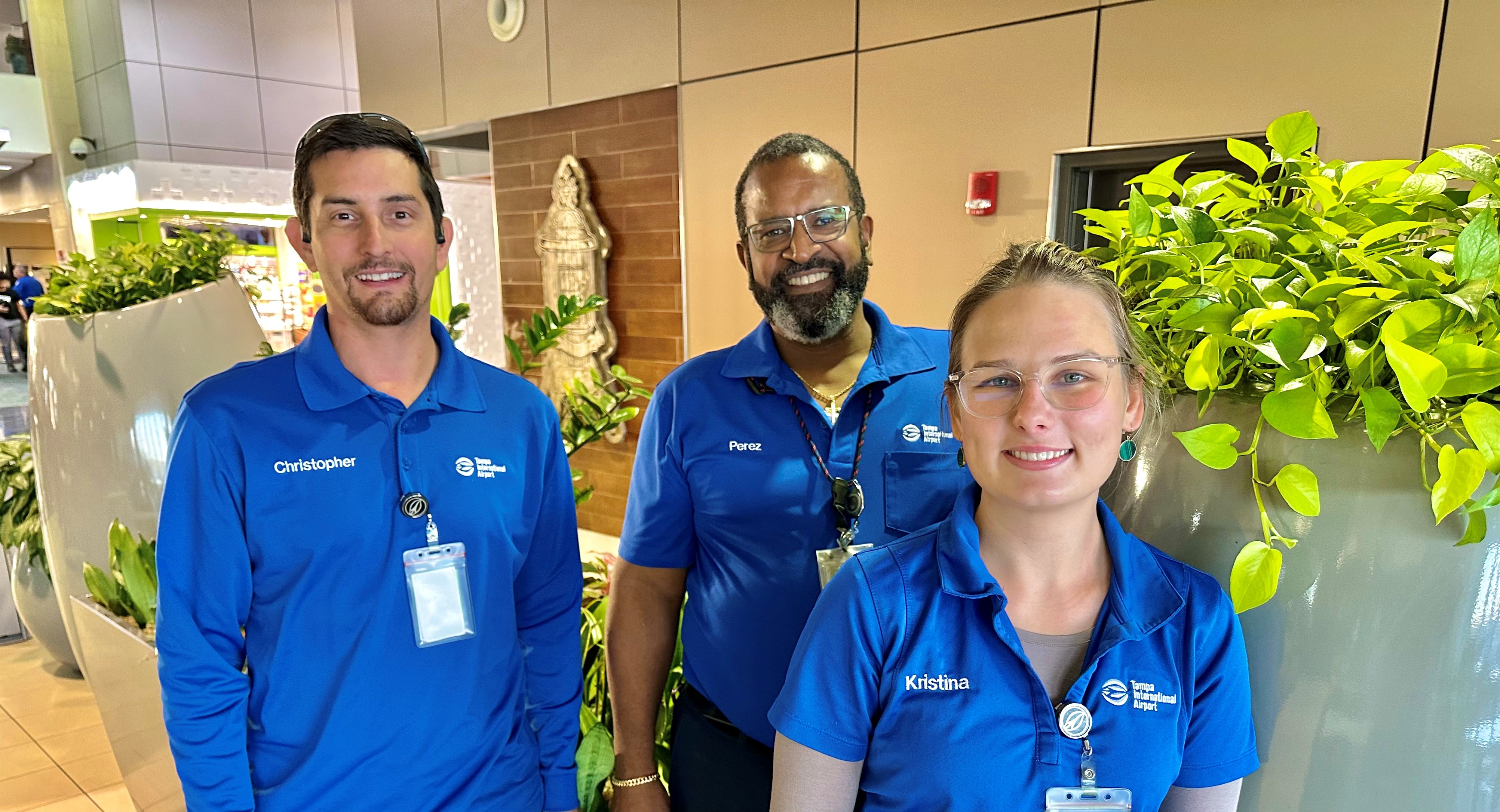 Photo of the indoor plant landscaping team at Tampa International Airport